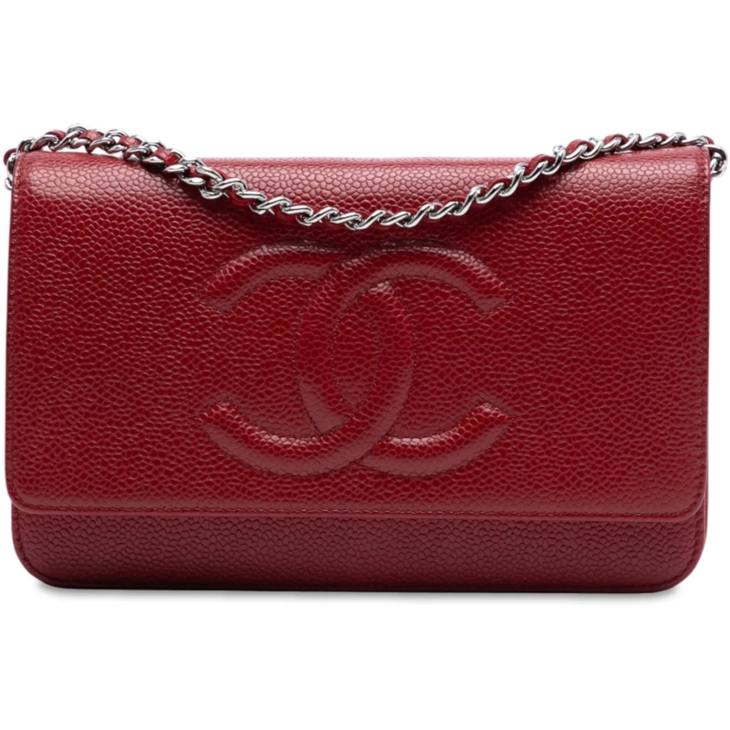 Chanel Sac à bandoulière CC Caviar Wallet On Chain rot