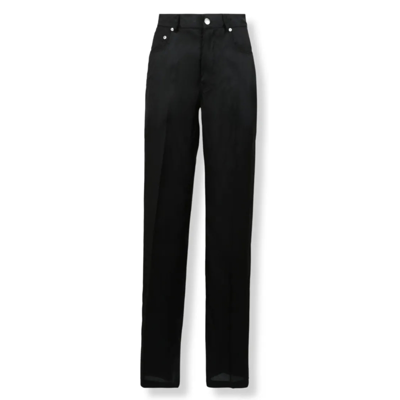 Rick Owens Jeans Avant-Garde Black Jeans With Innovative Tailoring Black