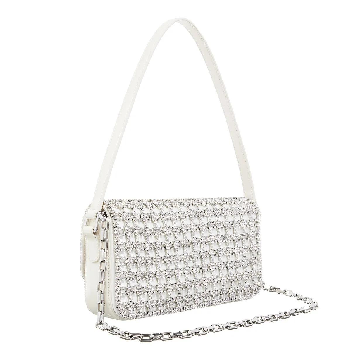 self-portrait Pochettes Champagne Crystal Shoulder Bag in crème