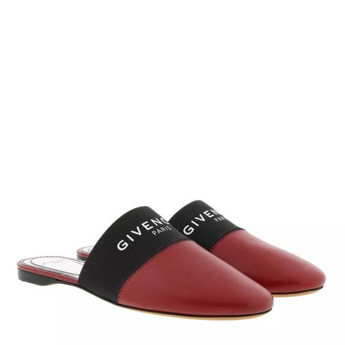 Givenchy Logo Slip Mules Leather Red Cherry Slip-in skor