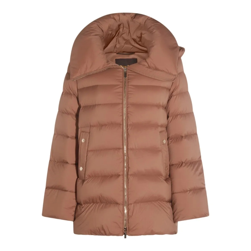 Moorer  Padded Quilted Camel Down Coat Brown
