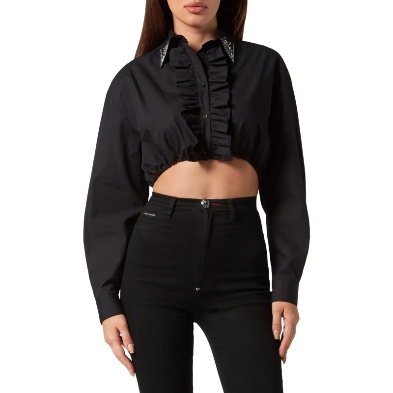 Philipp Plein Bluse Hemdbluse schwarz(Image 3)