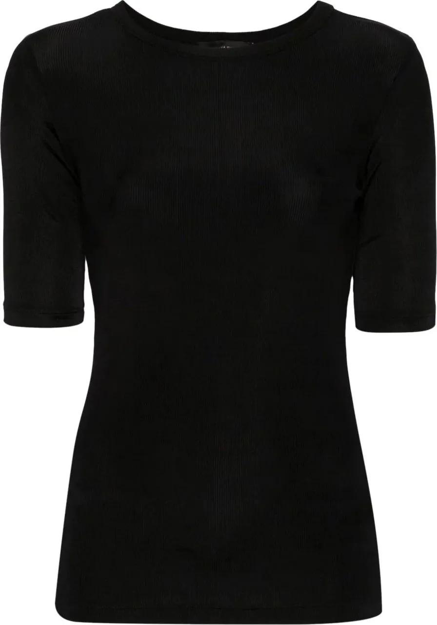 Thumbnail - Fabiana Filippi - Jersey T-Shirt With Unique Cut-Out Detail - Größe 42 - schwarz