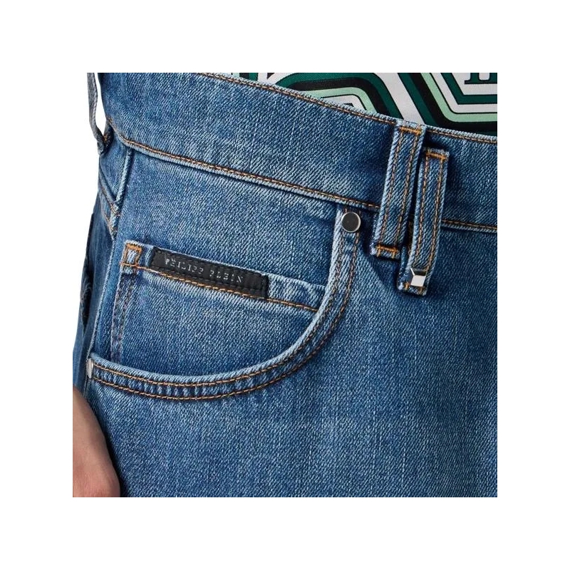 Philipp Plein Jeans mit geradem Bein Rockstar Fit Jeans Basic blau(Image 5)