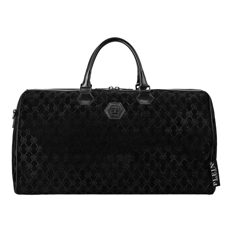Philipp Plein Weekender Henkel Tasche Monogram Mit Schmucksteinen schwarz