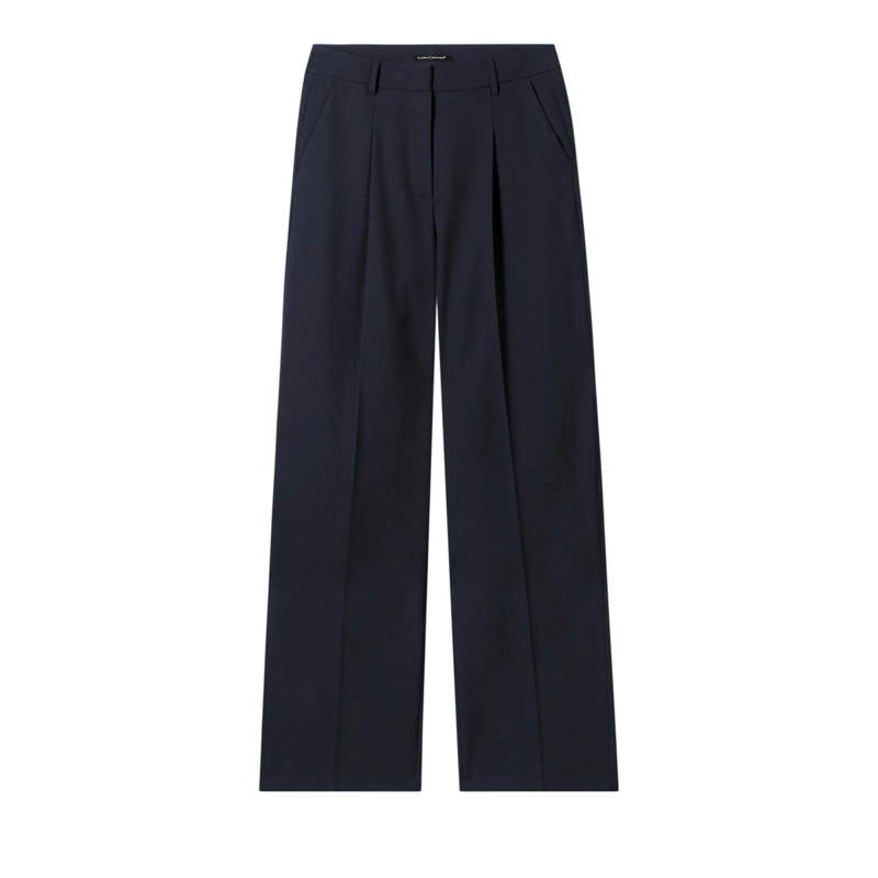 Luisa Cerano  Wideleg-Pants mit Bundfalten navy