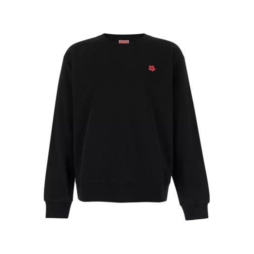 Kenzo Black Sweater With Boke Flower Patch In Cotton Black 