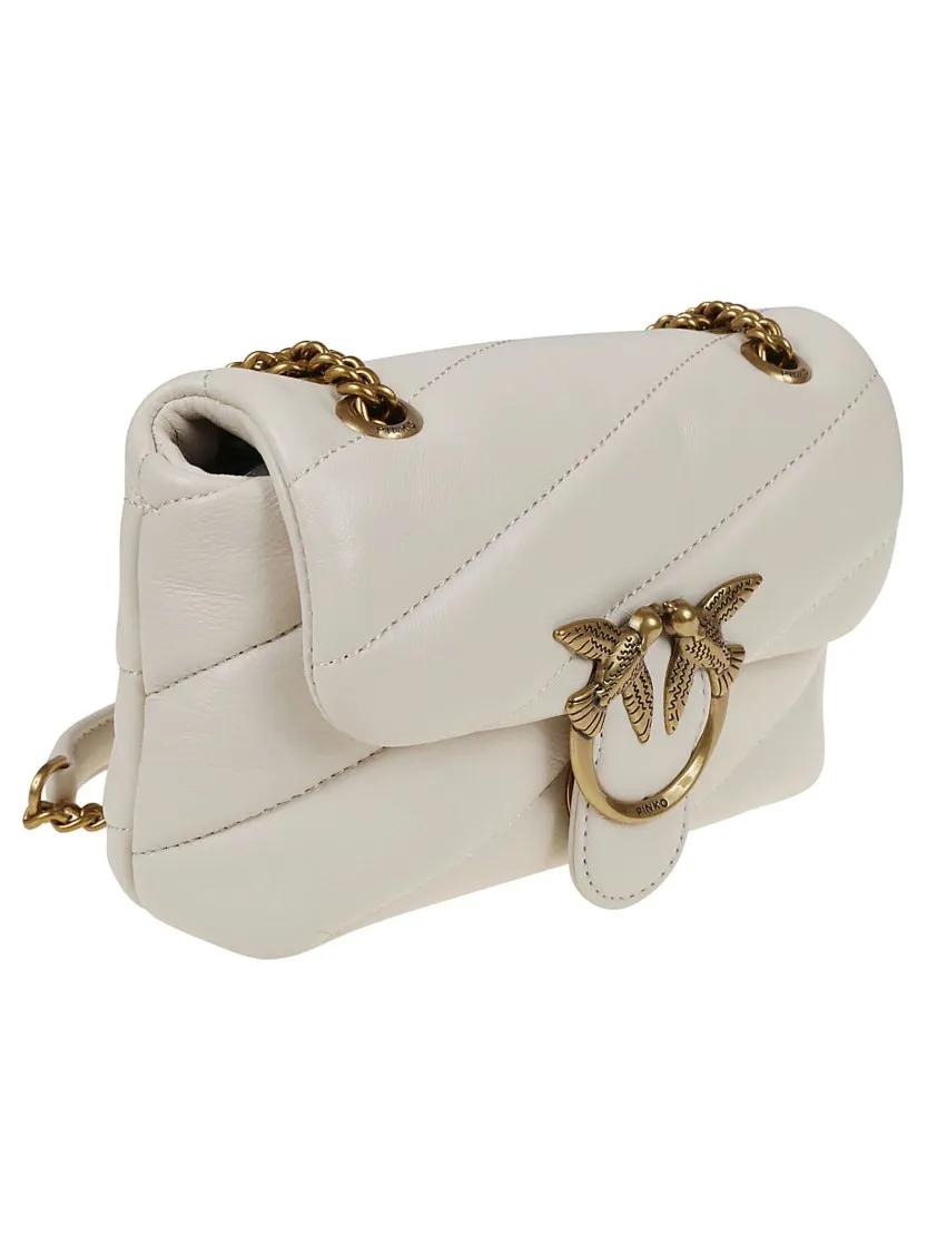 Pinko Hobo bags Love Puff Baby Cl Sheep Nappa in wit