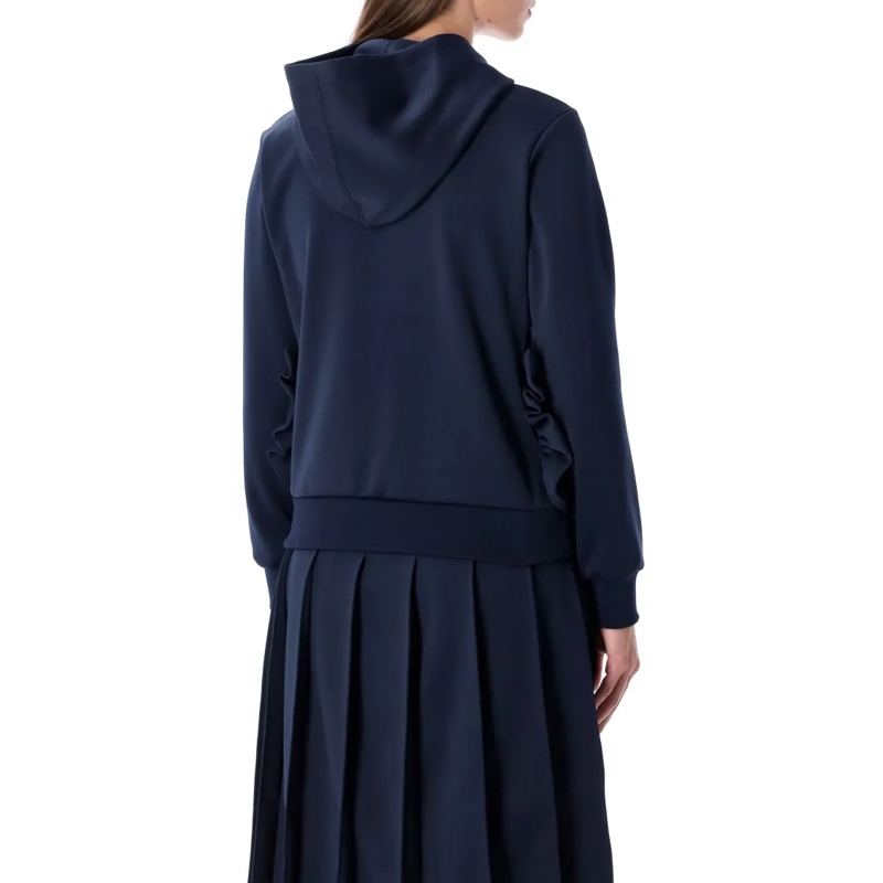 Comme des Garcons  Girl Navy Hoodie With Ruffle Pockets Black