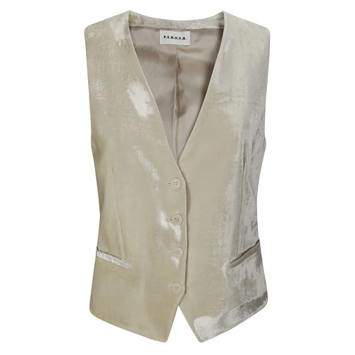 P.A.R.O.S.H. Blazer V-Neck Single-Breasted Vest Neutrals