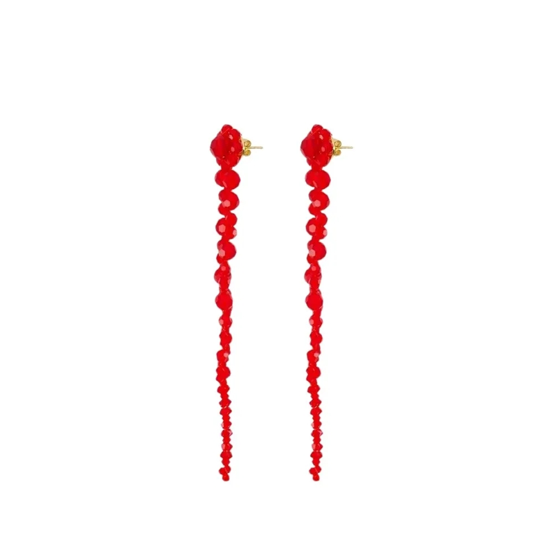Simone Rocha Ohrstecker Drip Earrings - Brass - Red Red