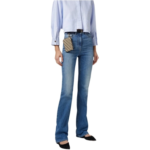 Elisabetta Franchi  Jean bootcut denim d�lav� avec broderie et Porte-M mehrfarbig