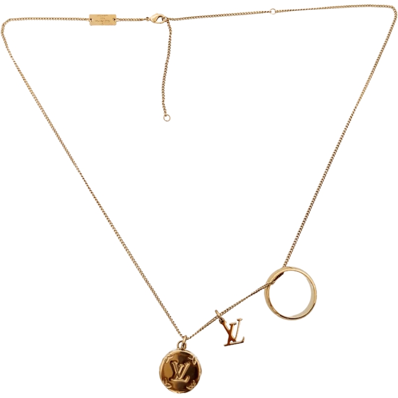 Louis Vuitton Mittellange Halskette Louis Vuitton Monogram Necklace Gold gold