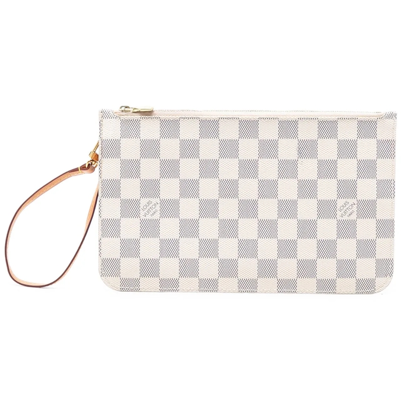 Louis Vuitton Necessaire Damier Azur Neverfull MM Pouch weiß