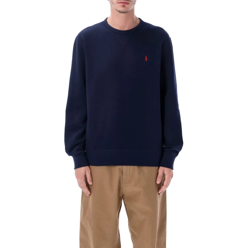 Polo Ralph Lauren  Cotton-Blend Crewneck Sweatshirt With Ribbed Detai Black