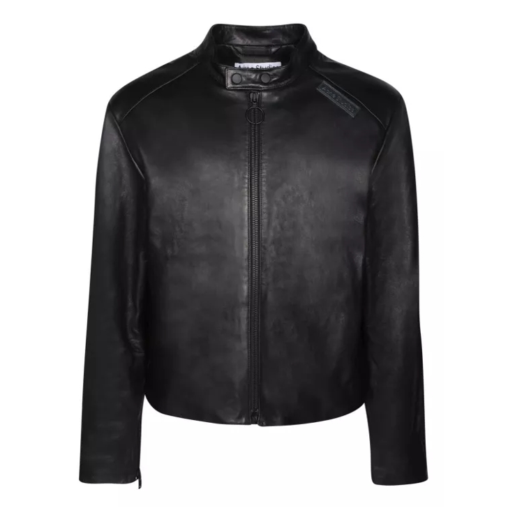 Leather jacket logo sale