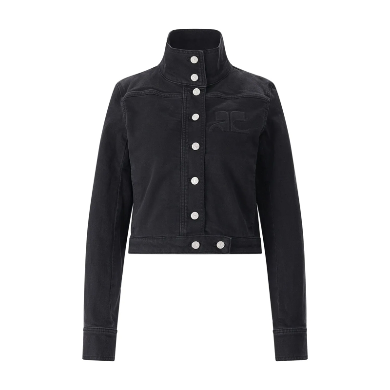 Courrèges Jeansjacke Jeansjacke mit Logo schwarz
