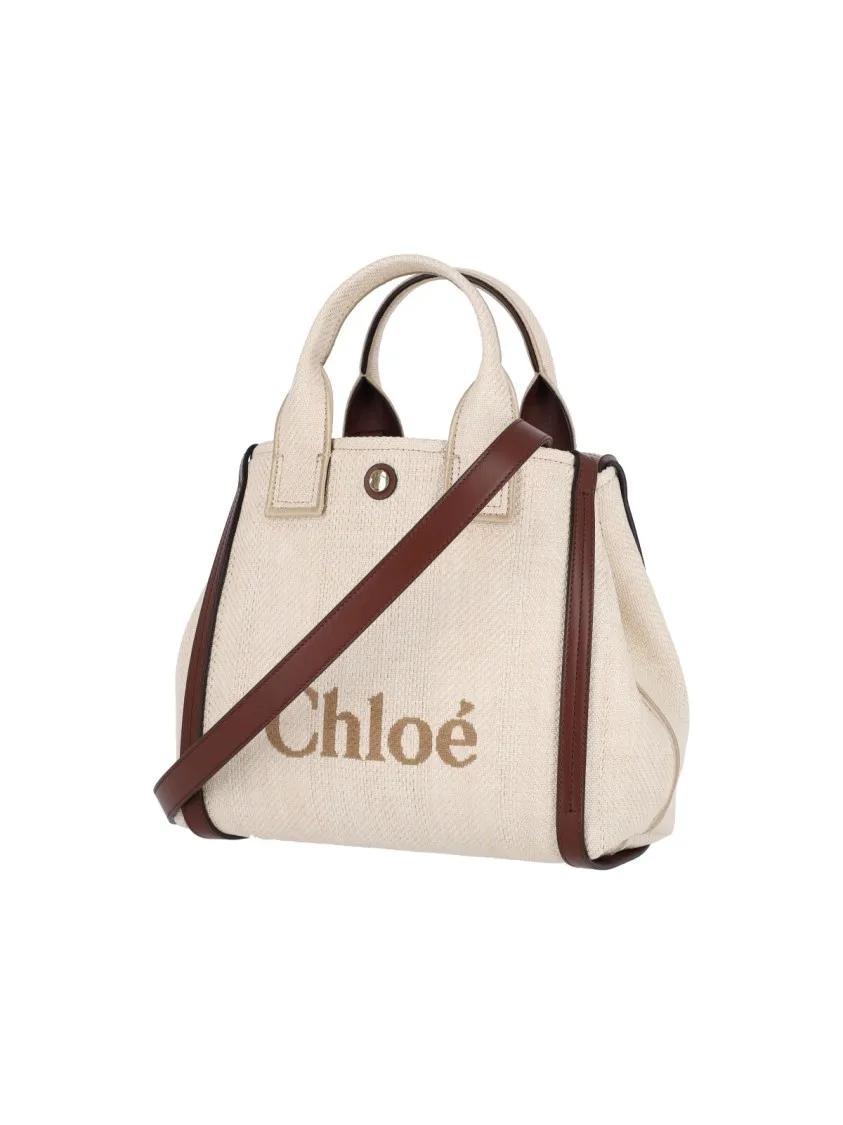 Chloé Shoppers & Totes "Carry" Small Tote Bag Beige in beige