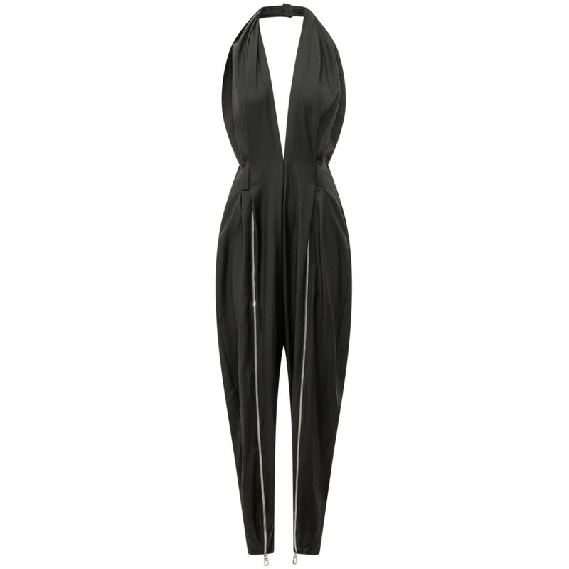 Coperni Jumpsuit Tuta con Scollo Profondo e Zip schwarz