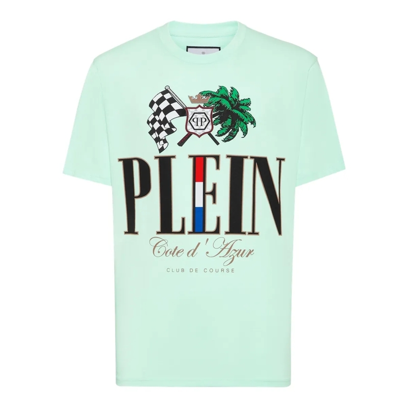 Philipp Plein T-Shirt T-Shirt Rundhalsausschnitt D Azur grün