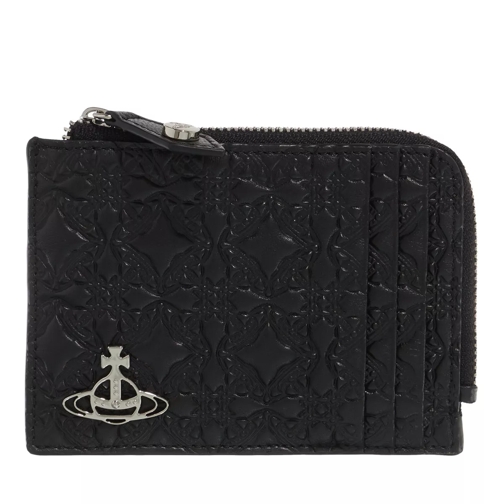 Vivienne Westwood Embossed Card Holder With Zip Black Porta carte di credito