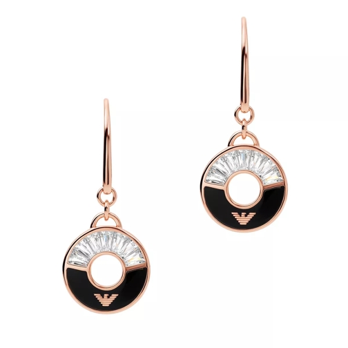 Emporio Armani Onyx Drop Earrings Rose Gold Ohrhänger
