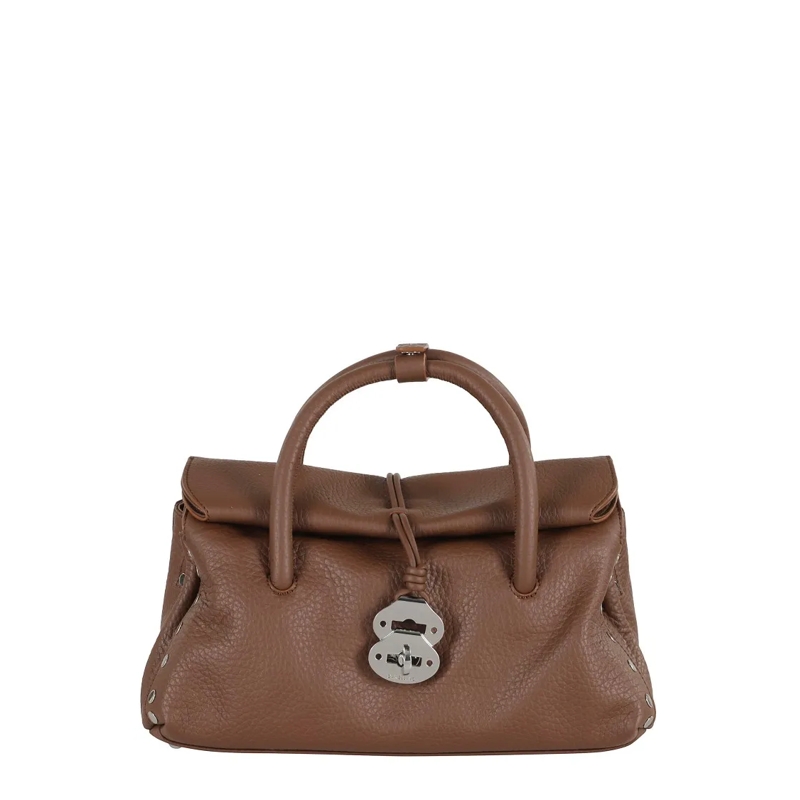 Zanellato Sac à bandoulière Dotta Centauro Small Grained Leather Handbag Brown