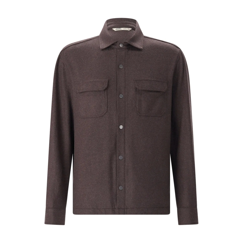 Maurizio Baldassari Hemdjacke Overshirt aus Kaschmir-Mix braun