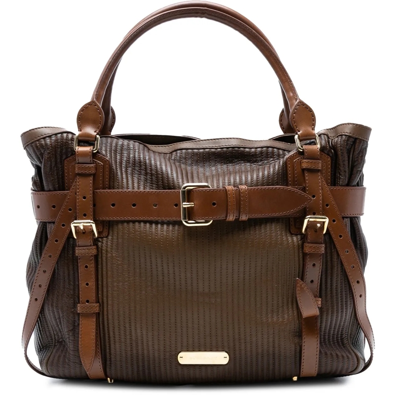 Burberry Shopper Stitched Leather Bridle Wilton Tote braun
