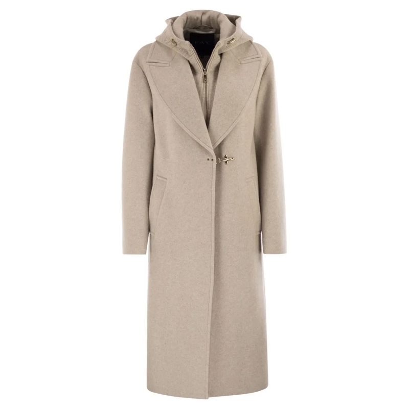 Fay Übergangsmantel Double Front Wool Jersey Coat Neutrals