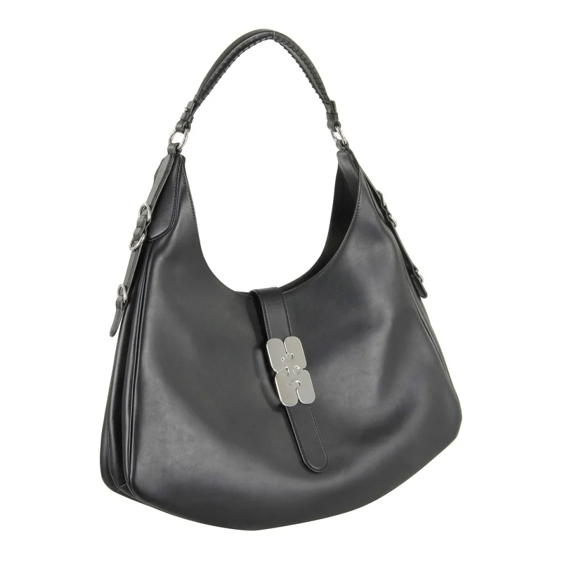 GANNI Tote Kat Large Silver Black