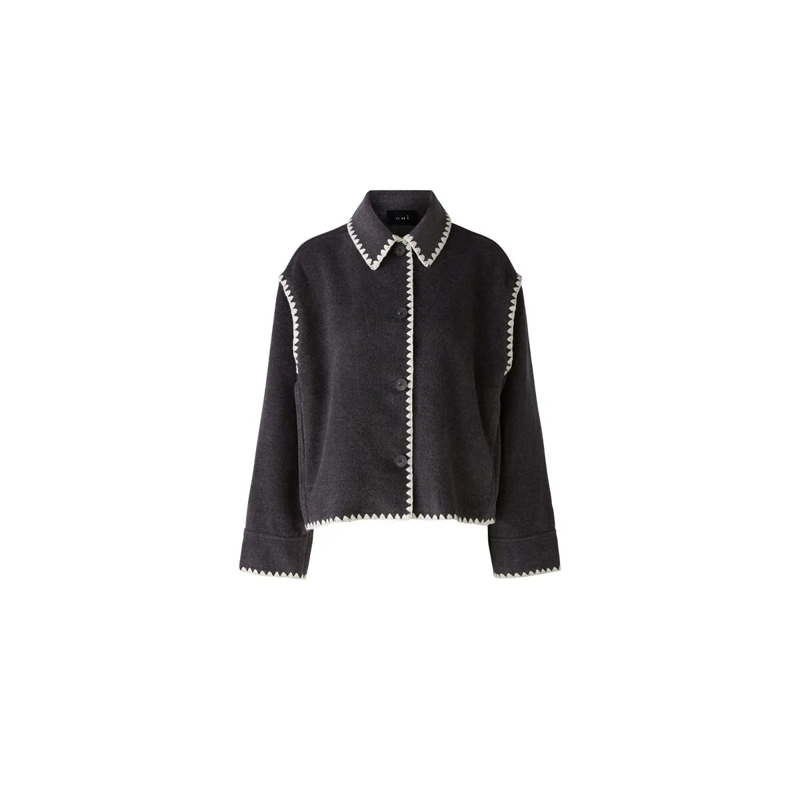 Oui Daunenjacke Jacke dunkel-grau