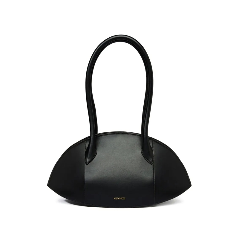 Nina Ricci Crossbodytas Elongated Oval Black Silk And Nylon Bag Black