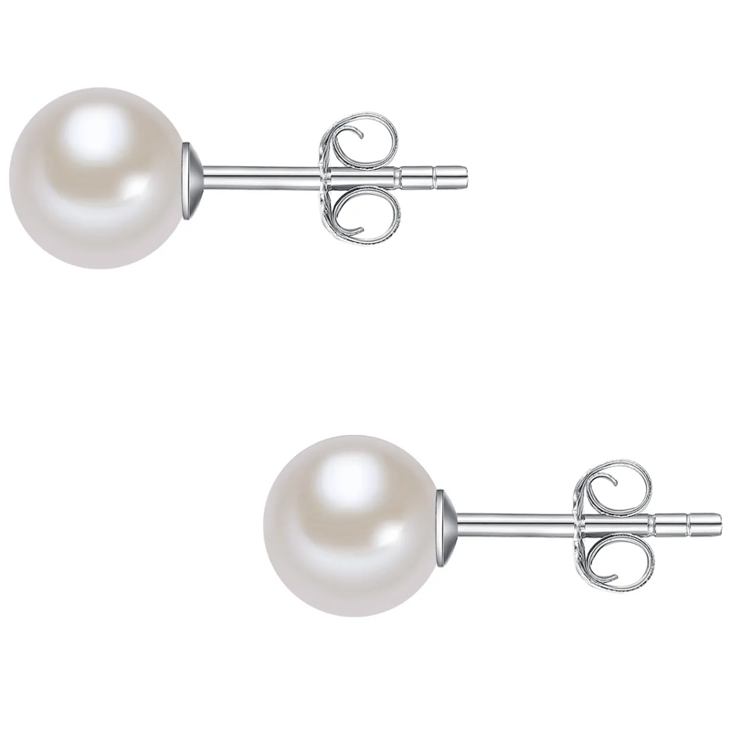 Valero Pearls Ohrstecker Sterling Silber Perlen-Ohrstecker Süßwasser-Zuchtp weiss(Image 3)