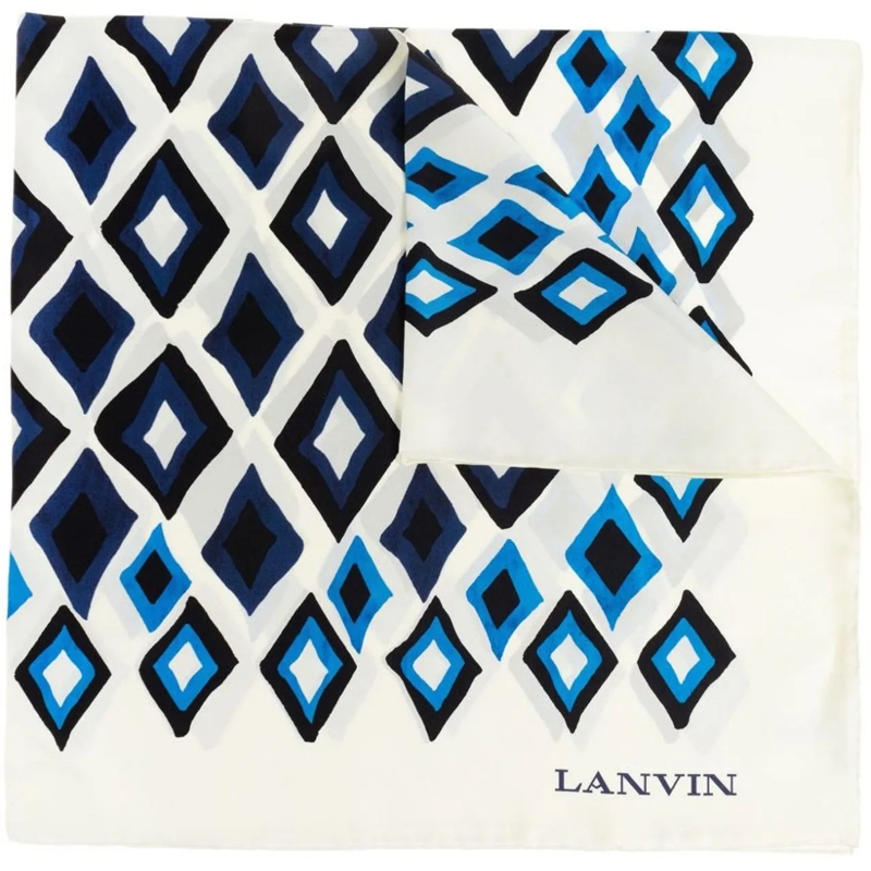 Lanvin Wollschal Scarfs Blue White blau