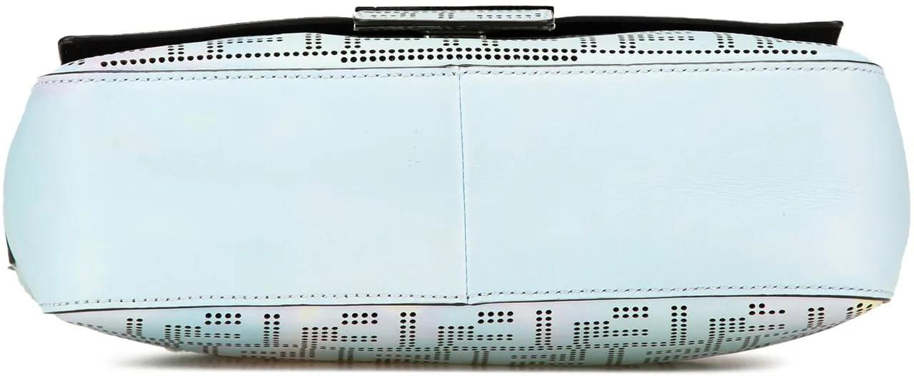Thumbnail - Fendi Hobo Bags - Medium Zucca Perforated Leather Baguette Messenger - Gr. unisize - in Blau - für Damen