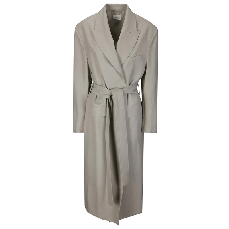 P.A.R.O.S.H. Manteaux de tanche Structured Peak Lapel Trench Coat Grey