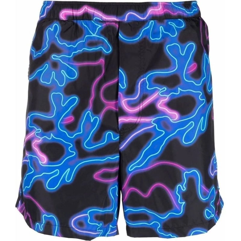 Valentino Garavani Shorts Valentino Neon-Print Swim Shorts schwarz