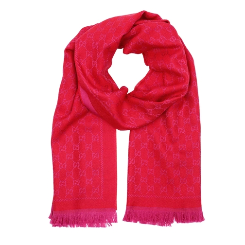 Gucci New Sten Scarf Red Pink Ullhalsduk