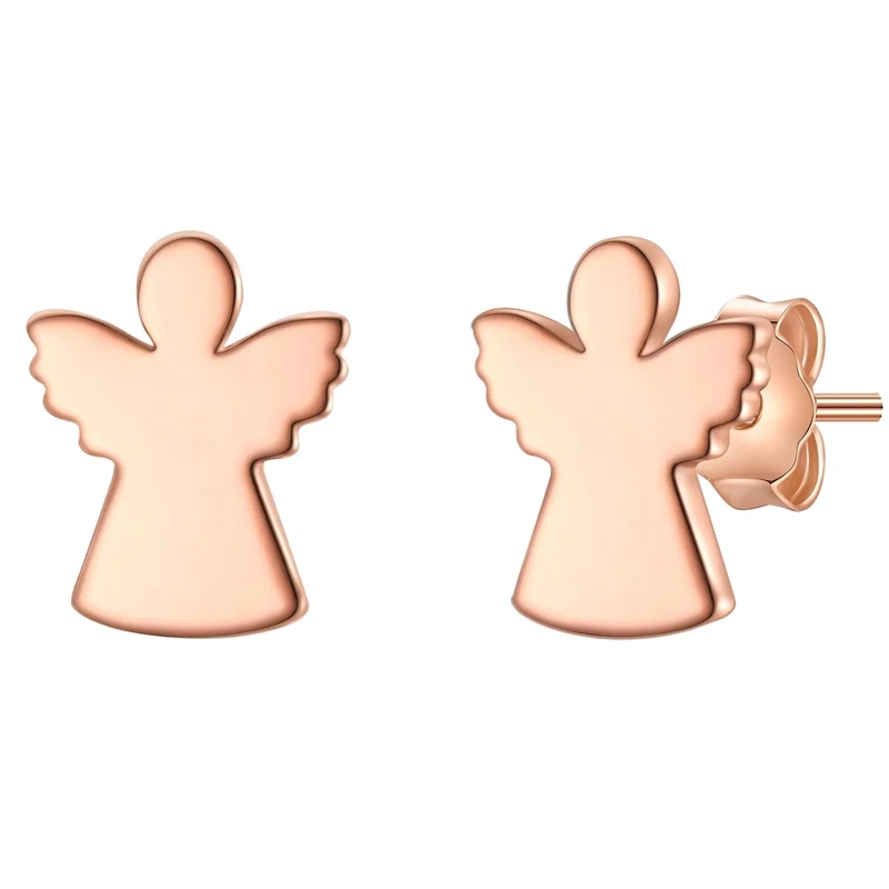 Glanzstücke München Ohrstecker Sterling Silber Ohrstecker Engel rosegold