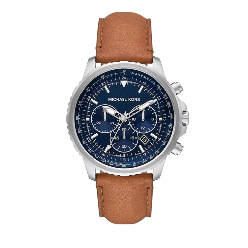Michael Kors Cortlandt Chronograph Leather Watch Luggage Brown Kronograf