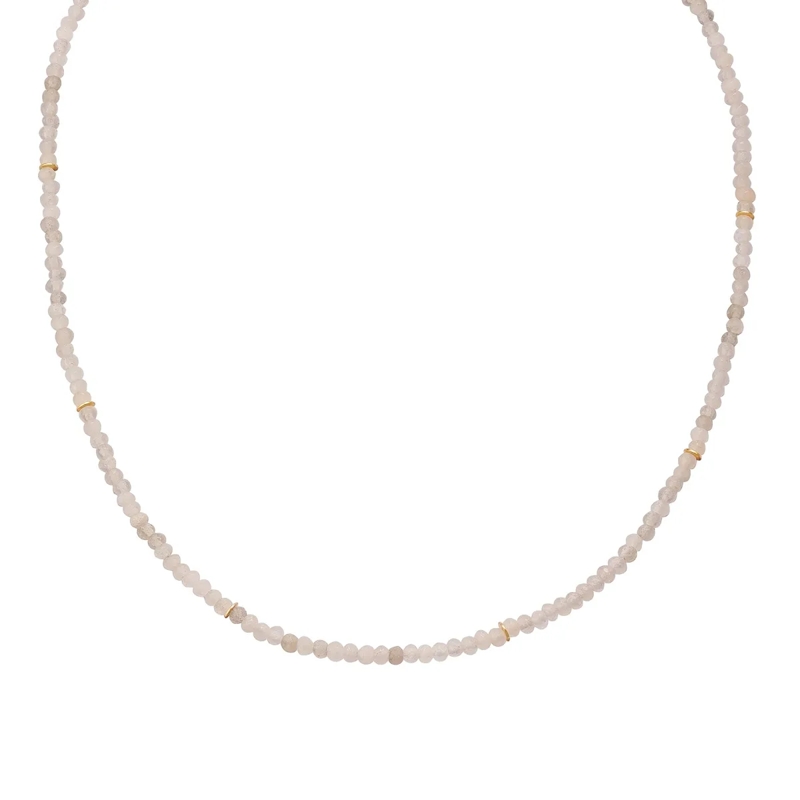 Glanzstücke München Mittellange Halskette Sterling Silber Halskette Chalcedon weiss