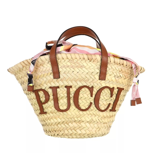Emilio Pucci Bucket Bag Solid Naturale+Rosa/Giallo Buideltas