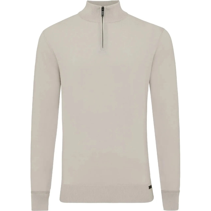 GENTI Sweatshirt Half Zip Cool Dry Beige beige