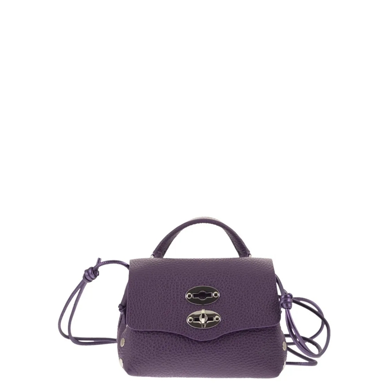 Zanellato Schultertasche Structured Grained Calfskin Shoulder Bag With Doub Grey