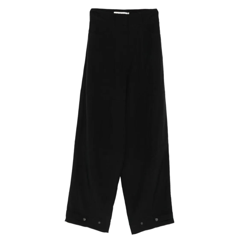Róhe  High-Waist Turn-Up Trousers Black