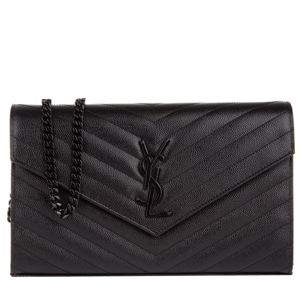 Saint Laurent Portemonnaie - YSL Chain Wallet Monogramme Envelope - Gr. unisize - in Schwarz - für Damen