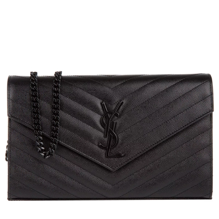 Saint Laurent YSL Chain Wallet Monogramme Envelope Nero Nero Wallet On A Chain