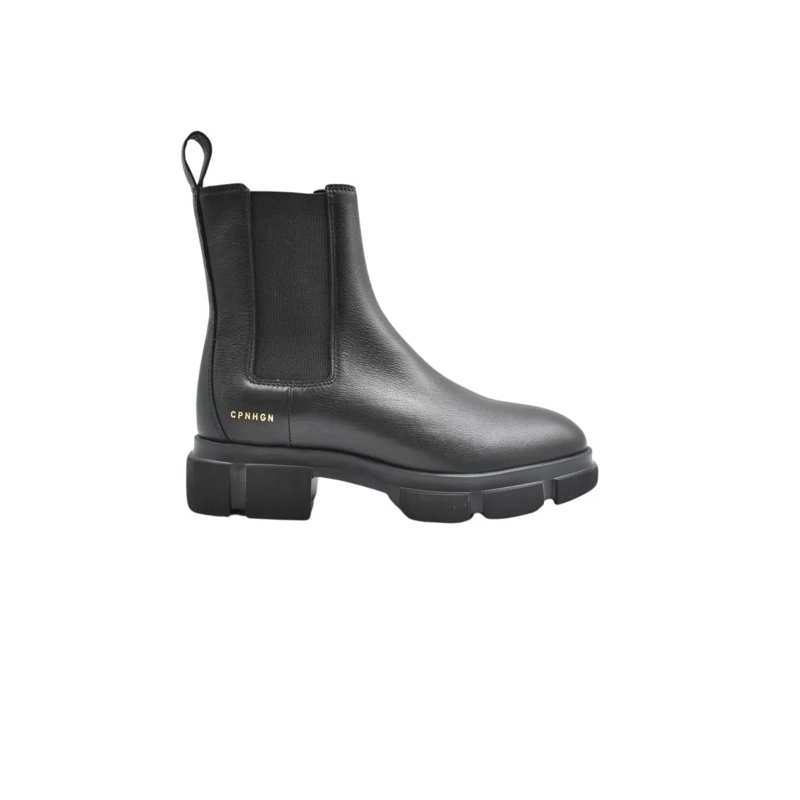 Copenhagen Bottes Sole Lace-Up Boots With Design Black