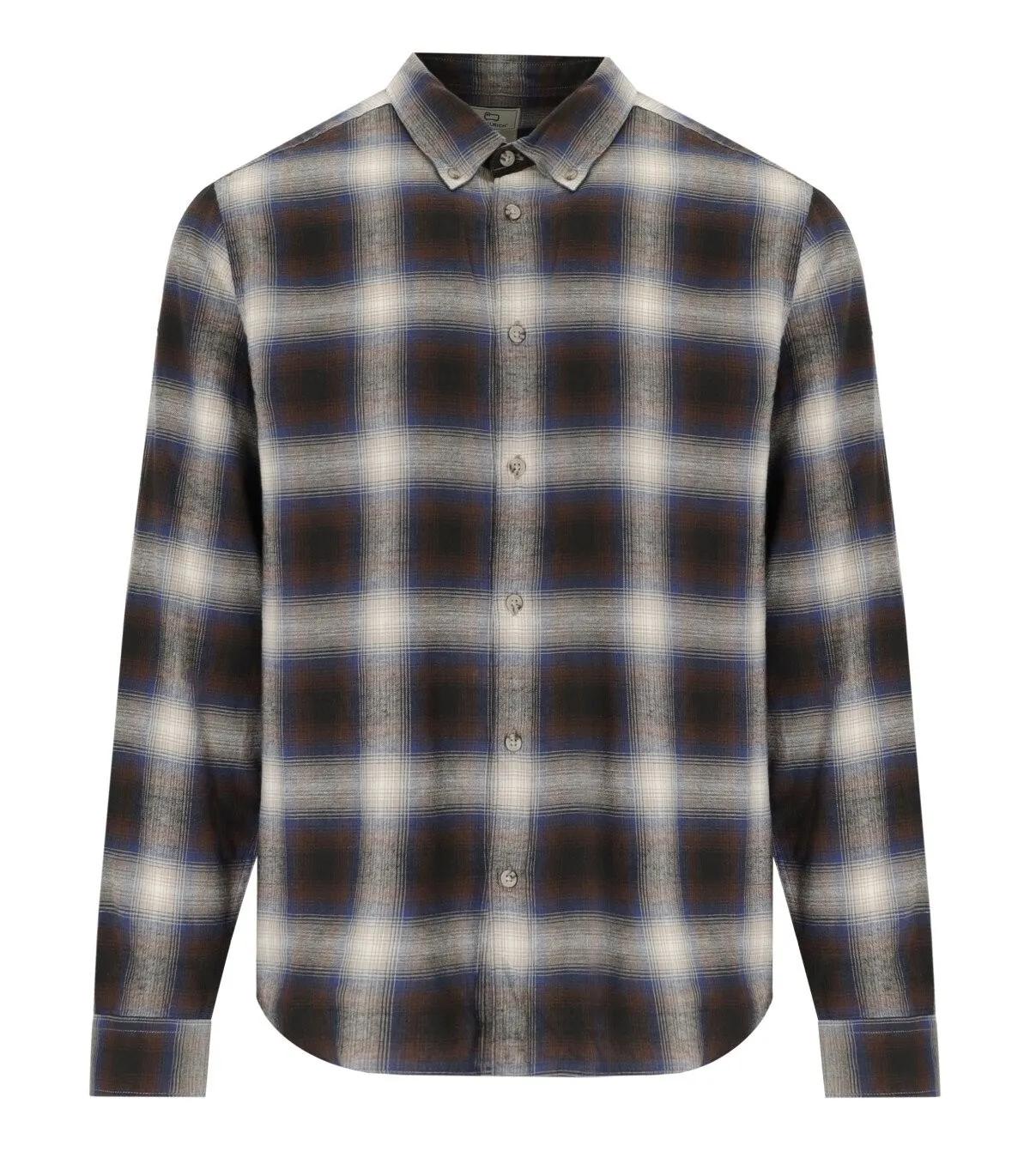 Woolrich - WOOLRICH MADRAS CHECK BRAUN UND BLAU HEMD - Größe XL - braun